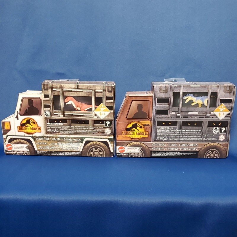 Mattel Jurassic World Lot Chaotic Cargo & Carnotaurus Clash Miniature
