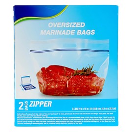 LSANDM (1) Oversized Marinade Bags 20 x 10 x 8 Inches 2 count Each Box with Expandable Bottom for Home Kitchen Lunch Snack Meal Prep Food Organization Clear Containers Holiday Basket Gift Supplies