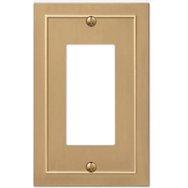 Amerelle 57RBZ Bethany Wallplate, 1 Rocker, Cast Metal, Brushed Bronze, 1-Pack