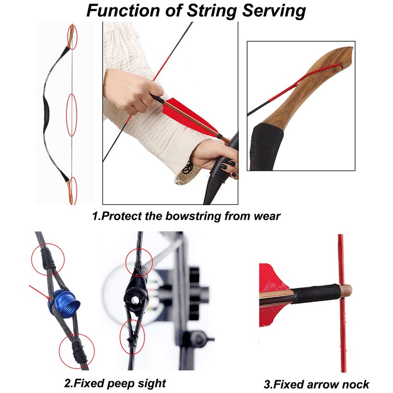SOPOGER Archery Bow String Serving Thread 131 yard/120 m Durable
