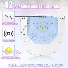 Kicylicy UV LED Nail Lamp,96W Rechargeable Cordless Nail Lamp Gel Polish UV Nail Lamp,Diamond Professional Curing Lamp with 4 Timer Setting,Handle,Big Display Auto Sensor for Salon & Home