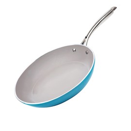 Gotham Steel Non stick Frying Pan Skillet, 12” Ceramic Nonstick Skillet, Nonstick Frying pan, Omelette Pan, Induction Pan & Cooking Pan Compatible with All Stovetops, Oven & Dishwasher Safe-Ocean Blue