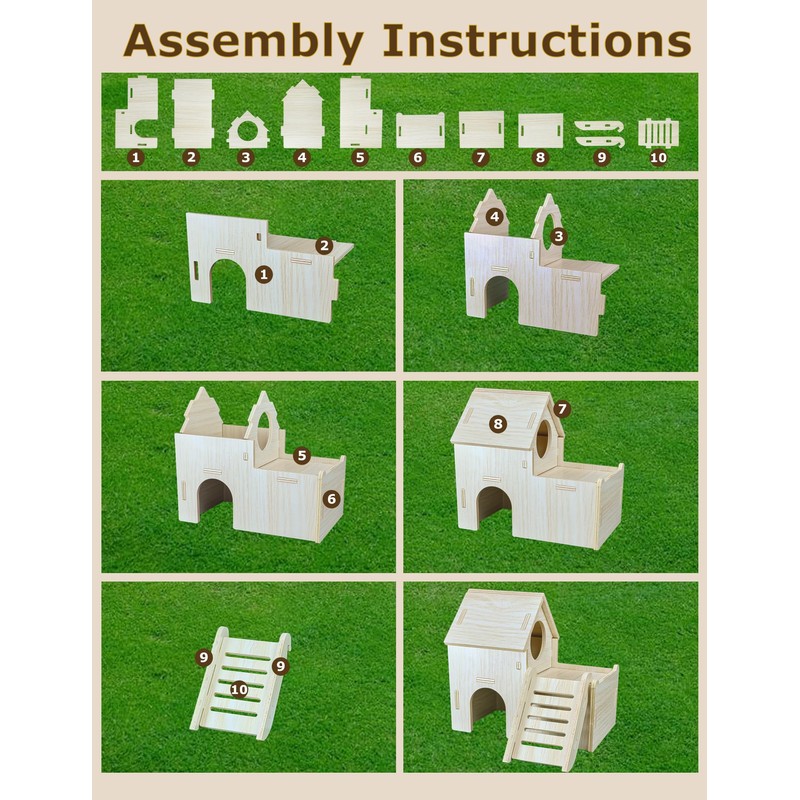 Sirvarni Hamster Hideout Cage Accessories - Hamster House and Habitat