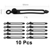 TENOC Silicone Cable Ties 10 Pcs Black Reusable Cable Holder