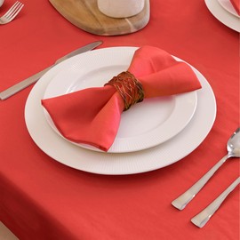 Encasa Cotton Cloth Napkins | Set of 6 | Size 17"x17" | Brick Solid Color | Machine Washable