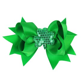 St. Patrick Baby Hairpin Girls Hair Clips Bows Alligator Clips Hair Barrettes JHSP16 (2 Pcs-F)