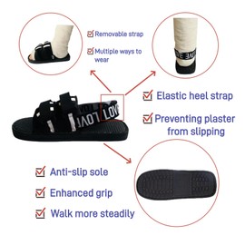 KUMUROETA Plaster Fracture Shoes,Shoes for Plaster Casts,Suitable for Foot Injuries,Bone Fractures,Fracture Care,Suitable for Left and Right Feet