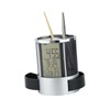 jojofuny Multifunctional Pen Organizer with Digital Clock Steel Wire Mesh