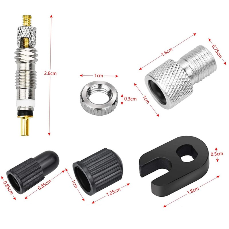 BESPORTBLE 3sets Mountain Bike Tubeless Valves Kit Valve Core Bike