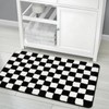 Sivilife 2x3 Black and White Bathroom Rugs, Checkered Water Absorbent