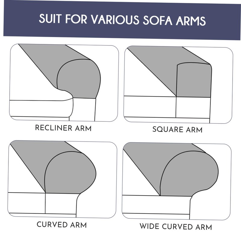 FUNOMOCYA 3sets Elastic Couch Armrest Cover Sofa Armrest Insert Light