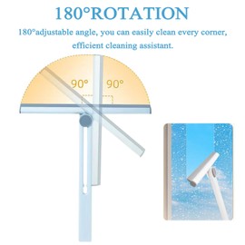 Vezyturly Squeegees for Household Use,Shower Squeegee,Bathroom Glass Cleaning Tool,Professional Window Wiper 2 PCS(White+Blue)