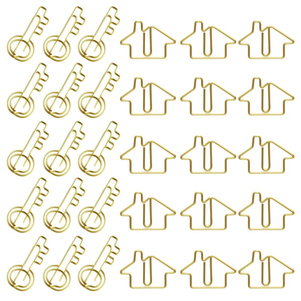 Luggspa 100 Pcs Gold of House and Key Shaped Paper