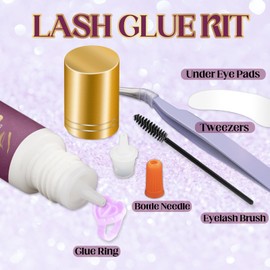Eyelash Extension Glue, No Fume Individual Lash Glue, 2-4 Sec Drying time, 7 Weeks Retention, Semi Permanent Lash Extensions Waterproof