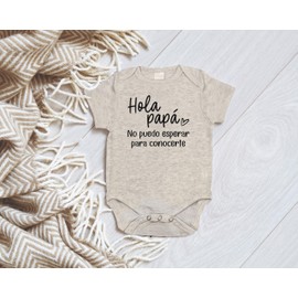 Hola Papá Spanish Pregnany Announcement Infant Bodysuit - Gift for New Dad to Be - Surprise Daddy Gift (Natural)