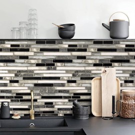 Livebor Peel and Stick Wallpaper Kitchen Backsplash Wallpaper 17.7inch x 118.1inch Tile Contact Paper Kitchen Wallpaper Peel and Stick Bathroom Wallpaper Waterproof Countertop Wallpaper for Kitchen