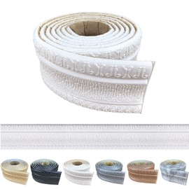 YLL YLL Crown Molding Peel and Stick 3D Wall Edging Foam Baseboard Self Adhesive Wallpaper Border Flexible Base Moulding Trim Mirror Border Wall Lines (White 1PCS-89)