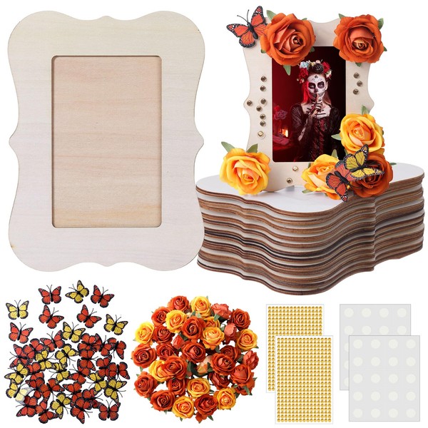 Chunful 12 Pack Dia de Los Muertos Wooden Picture Frames