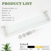 Alise Bathroom Shelf Wall Mounted, Brushed Nickel Large Capacity Glass