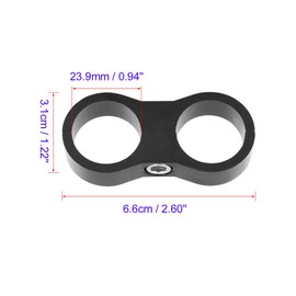 Unifizz 5pcs Car AN12 24mm Hose Separator Clamp Aluminum Fuel Line Mounting Clamp Divider Hose Fitting Adapter Fit for Fuel Line, Oil Line, Brake Line, Water Pipe and Gas Line Balck