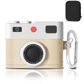 Dayinkes Compatible with Airpods Pro 2nd/1st Generation Case with Keyring, Camera Design for AirPods Pro 2 Case 2022/2023, Shockproof Case Compatible with Airpods Pro 2nd/1st (Beige)