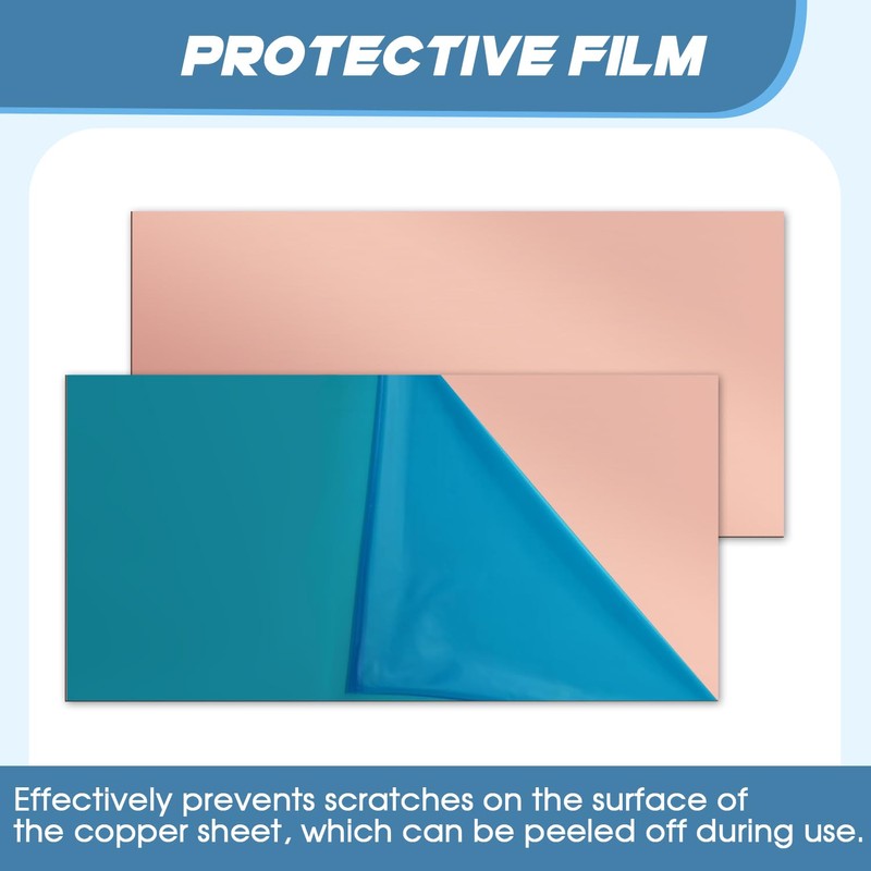 WINFOX 2 Pack 99.9% Pure Copper Sheet Plate, 200mm x