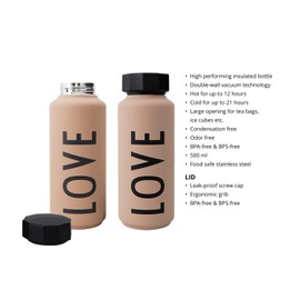 Design Letters Personal Thermo Flask/Insulated Hot Cold Drinks Bottle - F