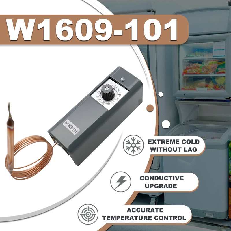 W1609-101 Refrigeration Thermostat Temperature Controller with Remote Bulb & 5