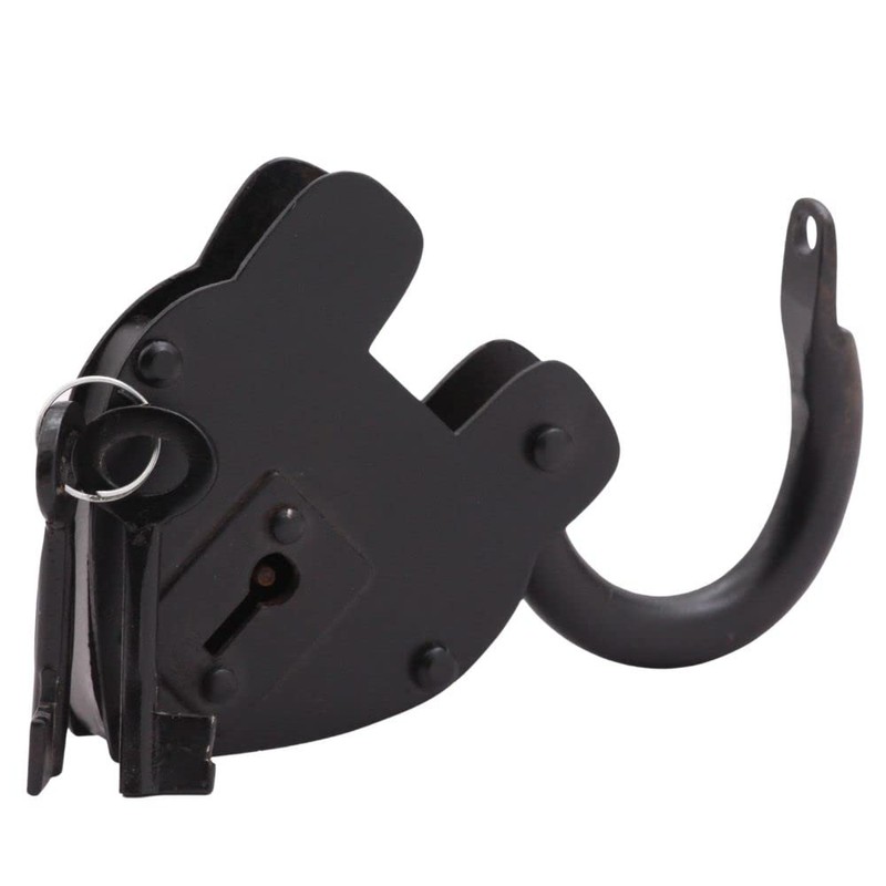 Vintage Style Lock/Antique Preproduction Heart Padlock with Two Skelton Keys/Black