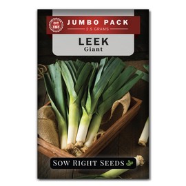 Sow Right Seeds - Bulk Giant Leek Seeds for Planting - 2.5 Grams, 850 Seeds - Non-GMO Heirloom Jumbo Pack with Instructions to Grow a Vegetable Garden - Cook Asian Dishes with an Abundant Harvest