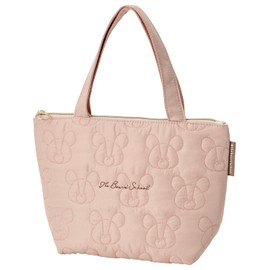 Skater KBCT9-A Quilted Fabric Insulated Lunch Tote Bag with Pockets, Bear School Cocoa