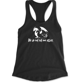 Racerback We Do Not Eat Our Allies Fourth Wing Basgiath Large Black Ladies Tank Top