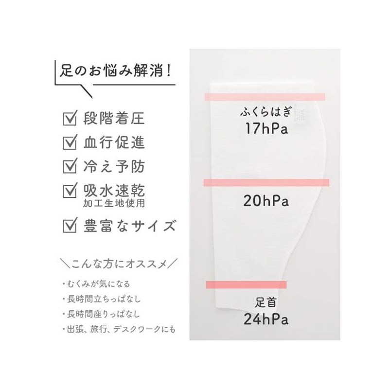 [シロハト] ふくらはぎ着圧サポーター 段階着圧 吸水速乾 3L 4L 大きいサイズ(BK-ブラック、3L)