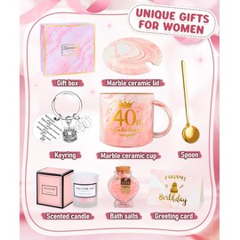TOLOYE Geburtstagsgeschenk für Frauen, Rituals Geschenkset Frauen, Kaffeetasse, Entspannung Geschenk,Geburtstagsgeschenk für Beste Freundin,Schwester, Ehefrau (Rosa, 40th)
