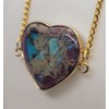 Heart Purple & Blue Sea Sediment Jasper Gold Necklace