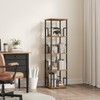MAHANCRIS 4-Tier Rotating Bookshelf, Freestanding Corner Bookshelf, 360° Spinning Bookcase,
