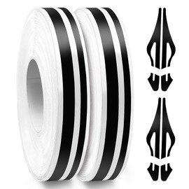 Spurtar Car Pinstripe Tape, Pinstriping Automotive Tape, Black Vinyl Pinstripe Decals for Car, Motorcycle and Boat, Racing Stripes DIY Stickers,2 Rolls x 32Ft,1/5” Stripe+ 1/10" Gap+ 1/10” Stripe