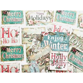 Unbranded Christmas Greetings, Quotes for Junk Journals Scrapbooks Holiday Cards 40+ #CB44