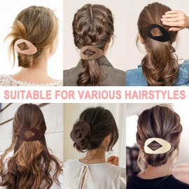 Travone 6Pcs Flat Hair Clips for Women Girls French Matte Non Slip Strong Hold Claw Clips Large Lay Down Round Duckbill Claws Barrettes for Thick Thin Curly Hair Styling Accessories Neutral Color