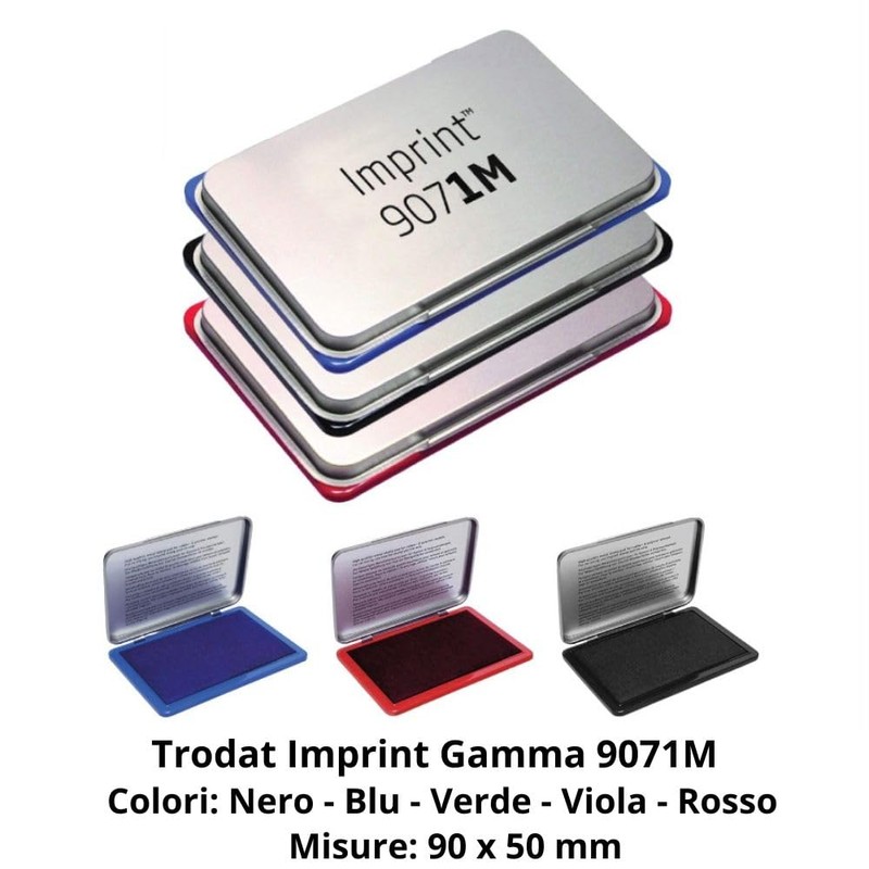 Trodat 9071M Imprint, Cuscinetto imbevuto di Inchiostro di Colore Blu