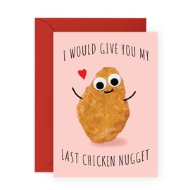 Central 23 Anniversary Cards For Couples - 'Last Chicken Nugget' - I Love You Gifts For Husband Or Wife - Valentines For Kids - Best Best Friend Birthday Card - Comes With Fun Stickers