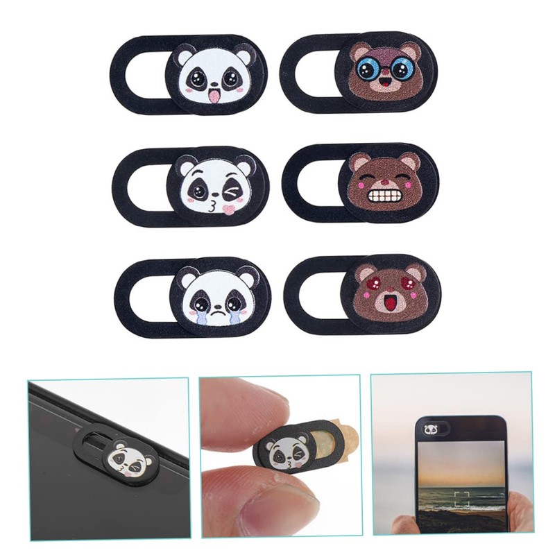 COHEALI Cute Cartoon Panda Webcam Cover Slide for Laptops and