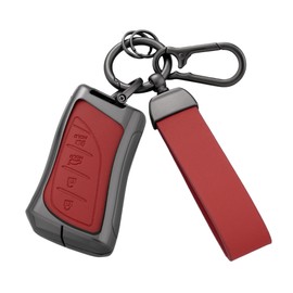 Qunzes Key Fob Cover with Heavy-duty Keychain for Lexus ES RX UX NX GX LX TX LS (Red)