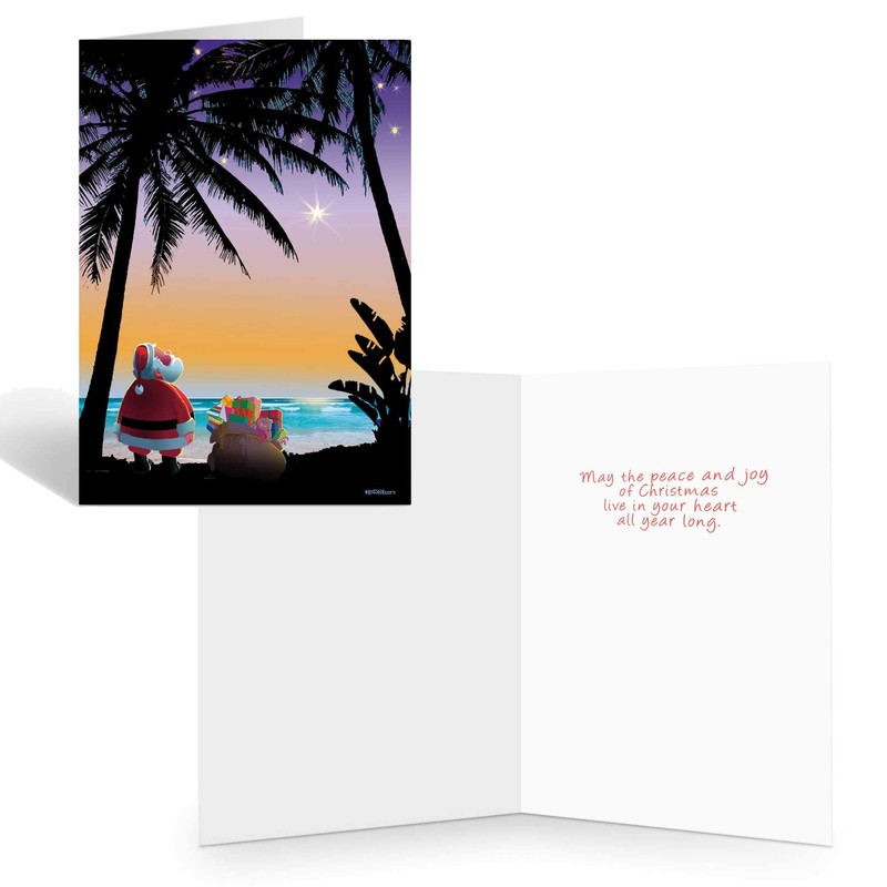 Stonehouse Collection Tropical Christmas Card Variety Pack - 15 Beach