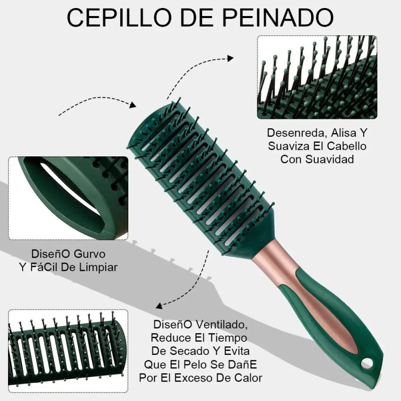 6 Piezas Herramientas De Peluquería Peine Redondo Para Peluq