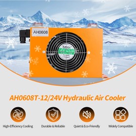 Helivivfy AH0608T-CA 60L/min Hydraulic Oil Cooler Cooled, Radiator Low Noise and Power Usage Fits for Most 1-2 Ton Mini Excavators