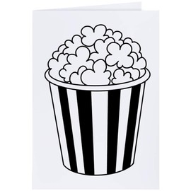 Large (A4) 'Popcorn Bucket' Blank Greeting Card (GC00073556)