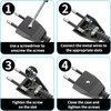 8 pieces Euro plug flat, Euro plug flat 250 V