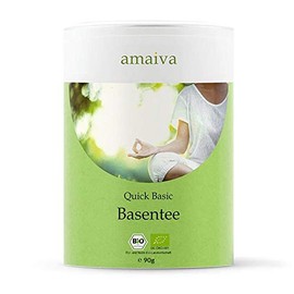 "Quick Basic" 90g Basentee, ayurvedischer Basen-Tee/basischer Kräutertee (mit Mate, Grüntee, Pai Mu Tan, Oolong, Rooibos, Brennessel, Löwenzahn, uvm. - aus kontrolliert biologischem Anbau