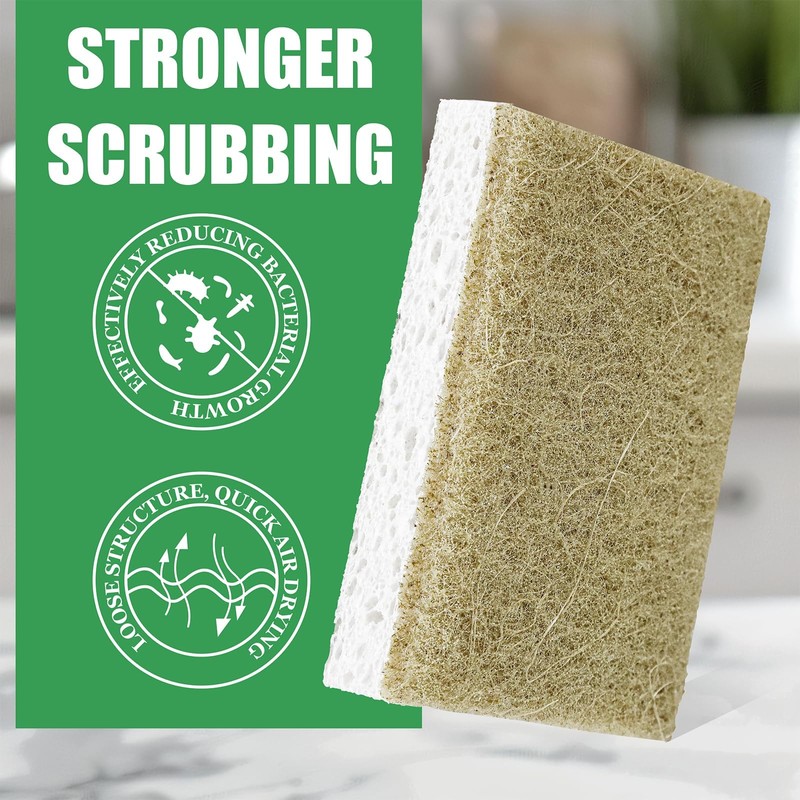 12 Pack Kitchen Sponge, Dish Sponges Kitchen, Natural Kitchen Sponges,